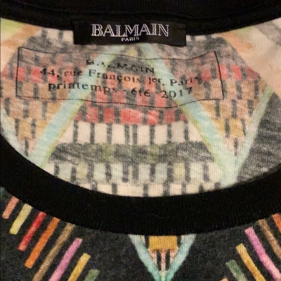Men's Balmain Geo Print Shirt RTW17 - Picture 4 of 7